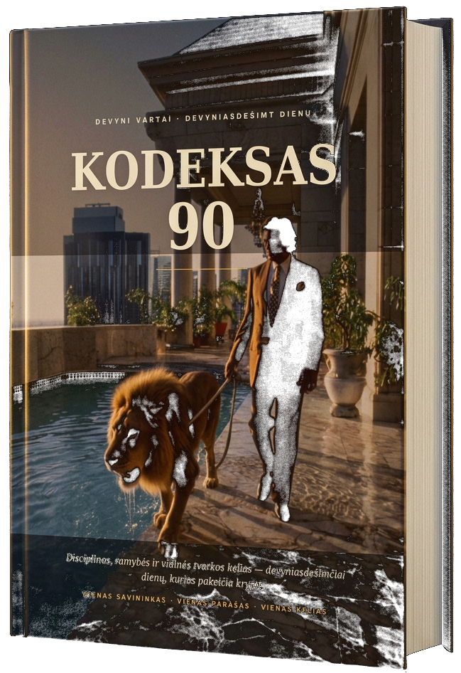 KODEKSAS 90 knyga: tikras viršelis, kietas įrišimas ir 329 puslapiai